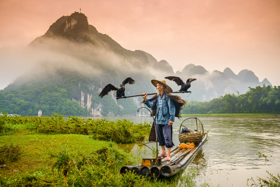 Pescador de cormoran Yangshuoh